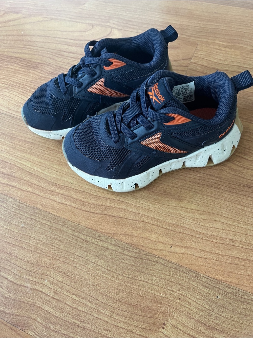Reebok Kids Navy and Orange Trail-Style Sneakers